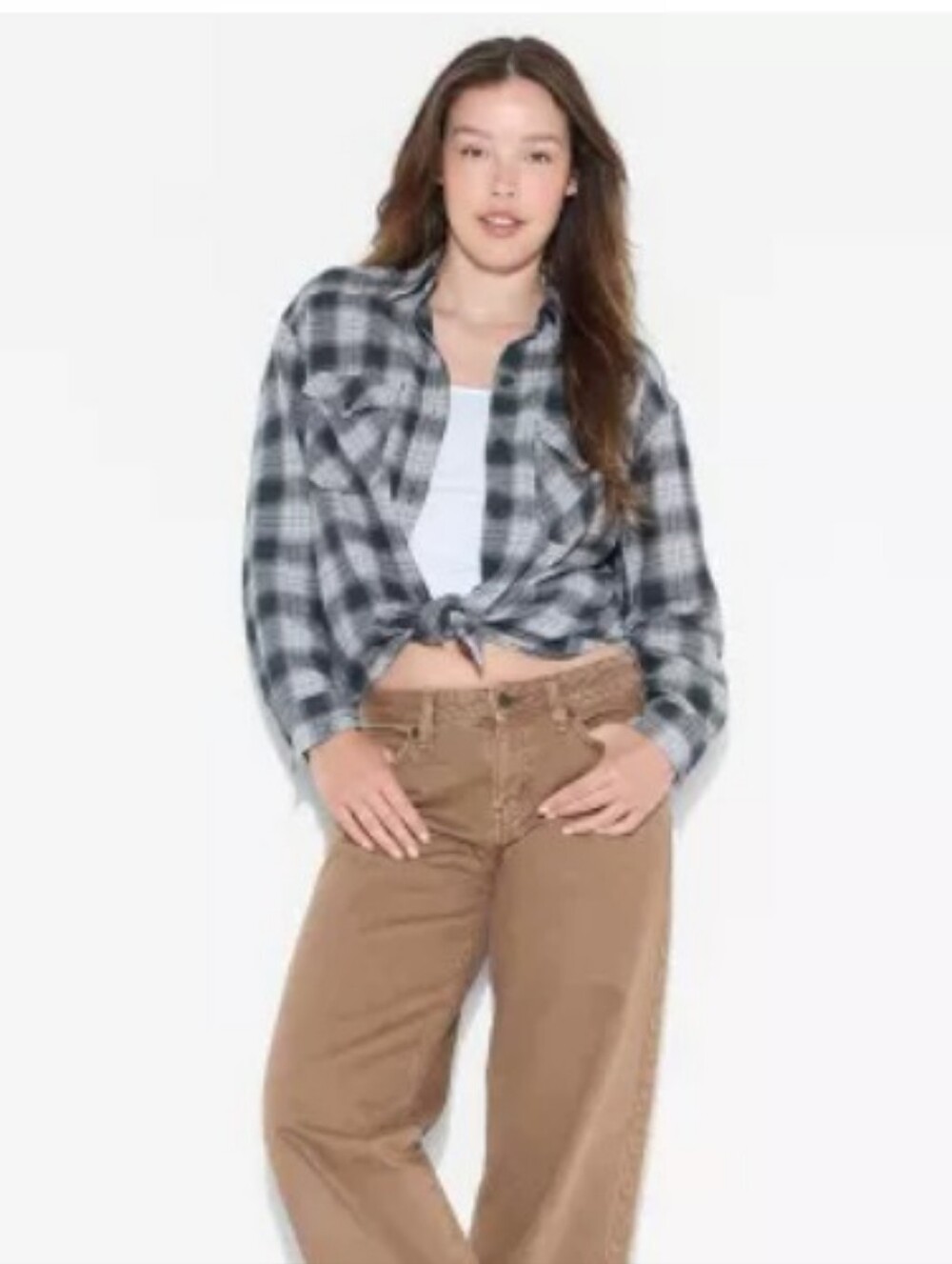 Women's Plaid Long‎ Sleeve Flannel Shirt